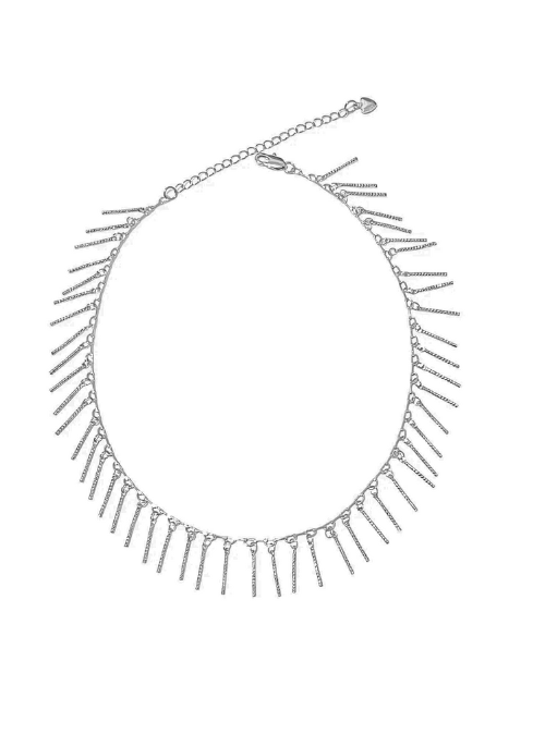 Shea Fringe Necklace Silver