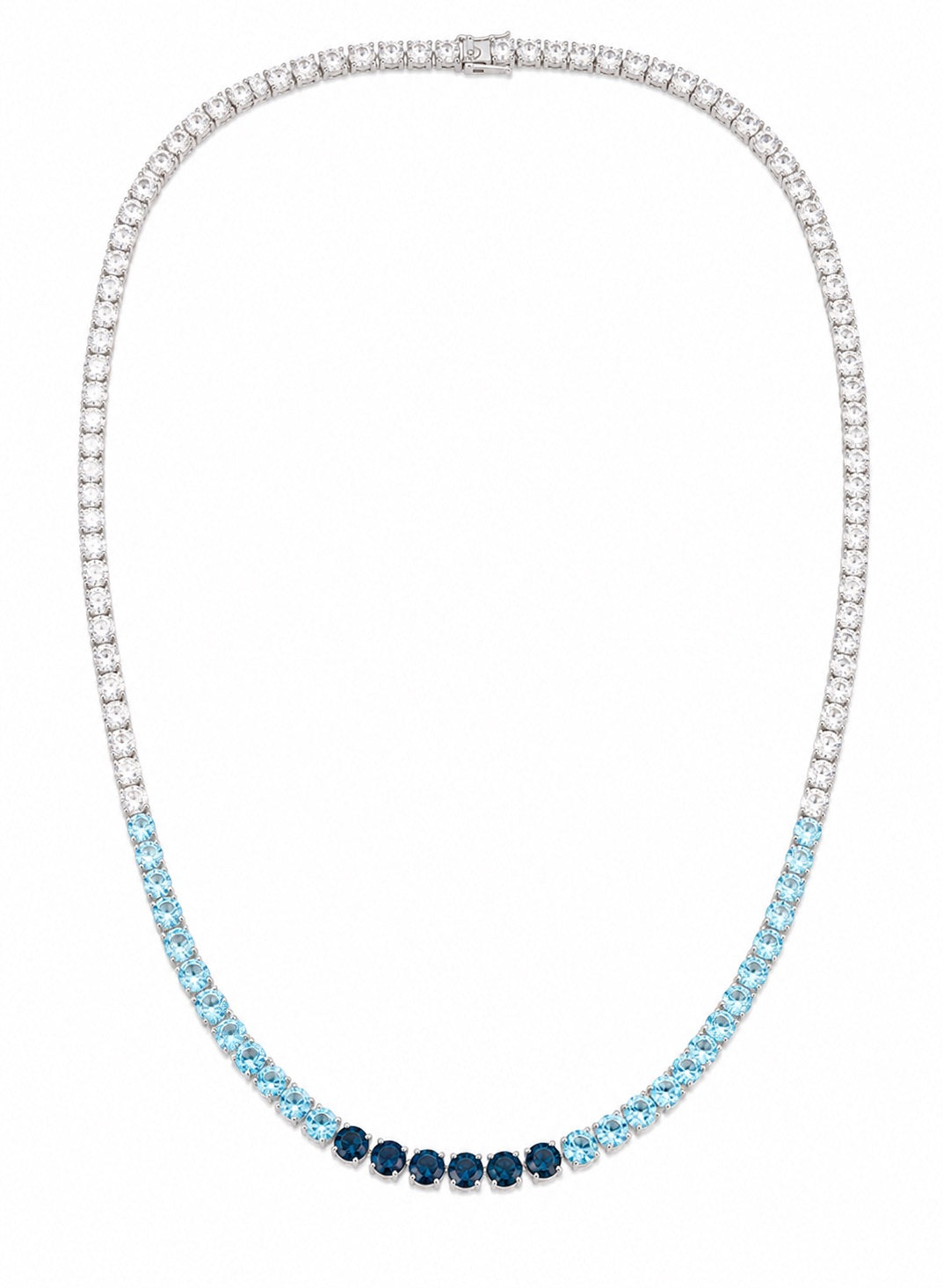 Morgan & PaIge Blue Topaz Tennis Necklace in Sterling Silver
