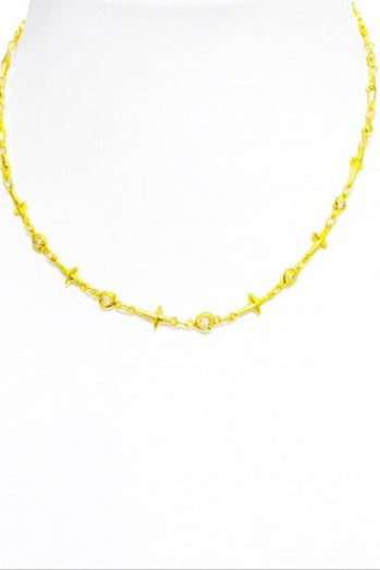 Tiny Crosses with CZ's Necklace in Gold