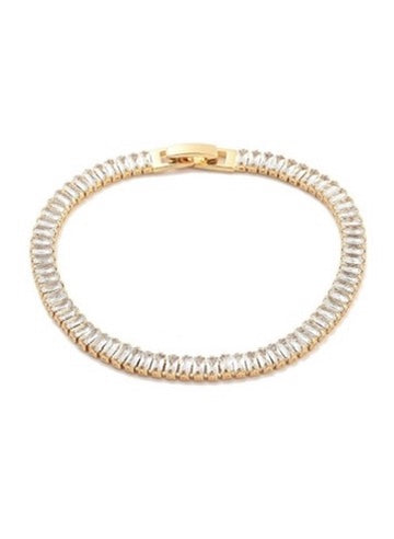 Rectangle CZ Tennis Bracelet Gold 5mm