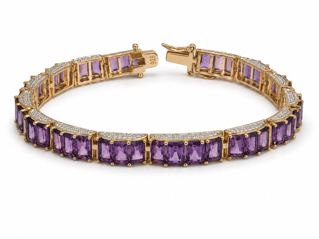Morgan & Paige Amethyst Bracelet 18K Gold Plated over Sterling Silver