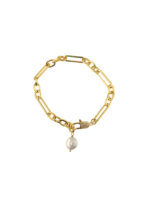 Bianca Paperclip Pearl Bracelet