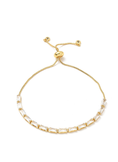 CZ Adjustable Tennis Bracelet Gold