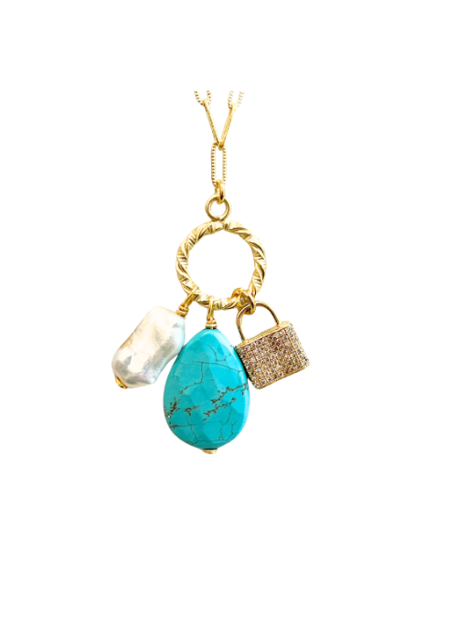 2 Way CJ Necklace Turquoise Charm