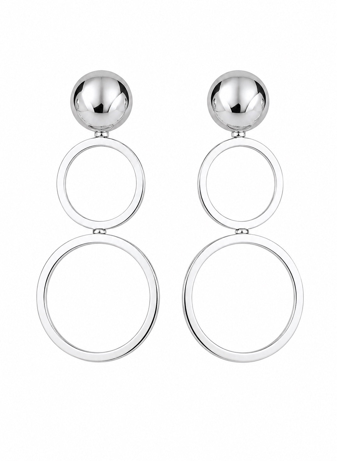 Elle Brand Sterling Silver Circles Earrings