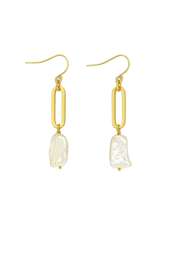 Bianca Pearl Paperclip Earrings