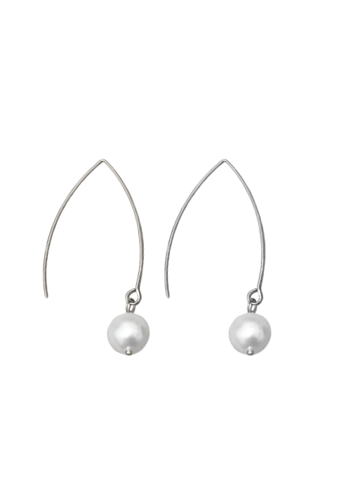 Isabella Pearl Earrings Silver