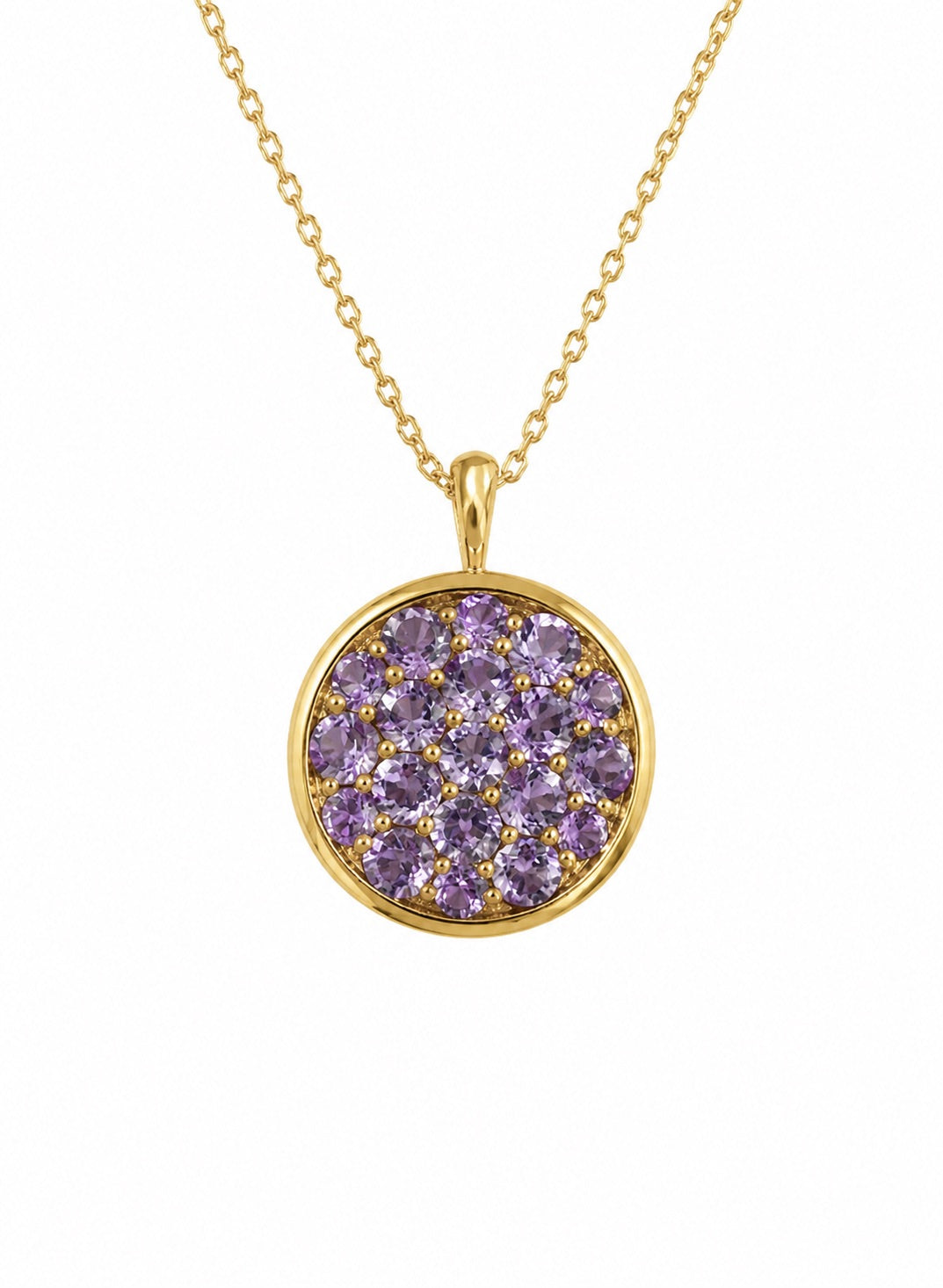 Genuine Gemstone 18K Gold Over Sterling Silver Pendant Necklace