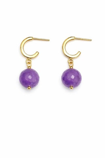 Amethyst Gold Drop Earrings