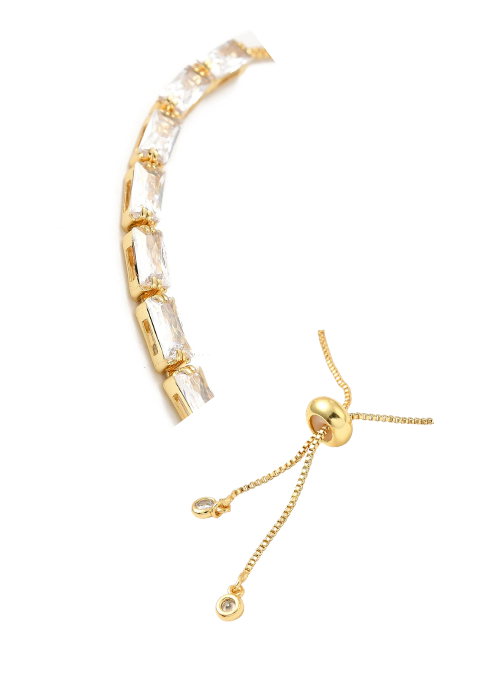 CZ Adjustable Tennis Bracelet Gold