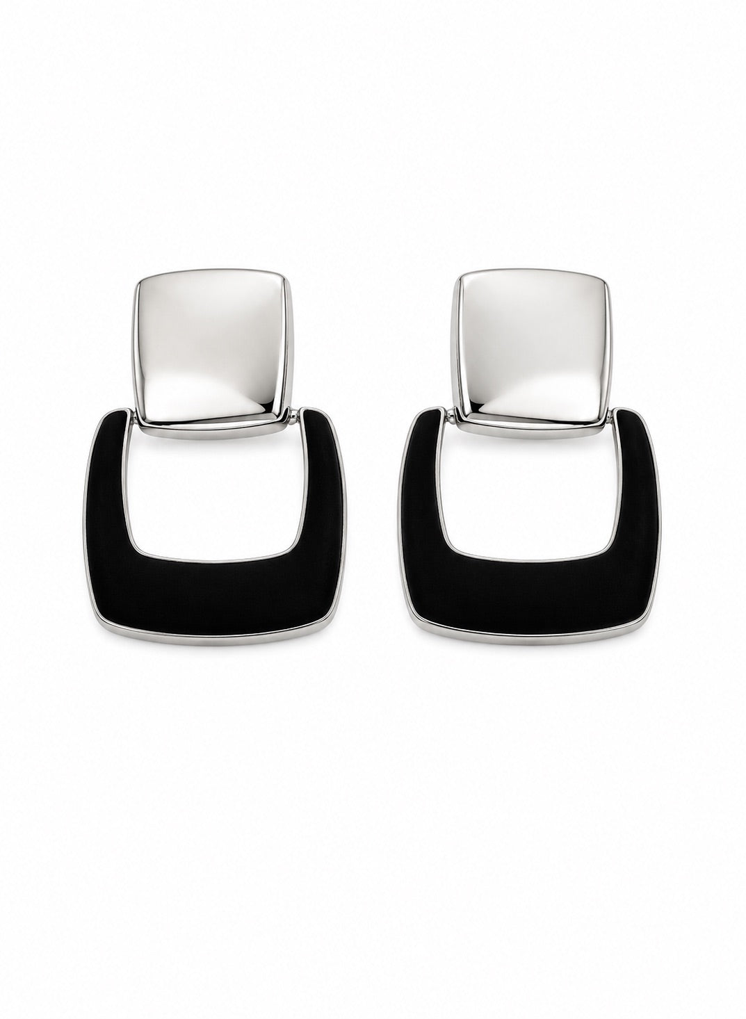 ELLE Reversible Sterling Silver Earrings Black or Pink