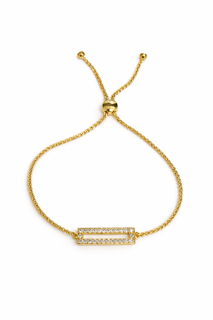 Rocksbox 18k Gold Plated Pave Rocksbox Adjustable Bracelet