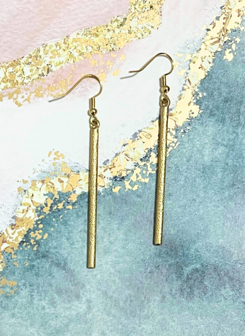 Gold Bar Earrings