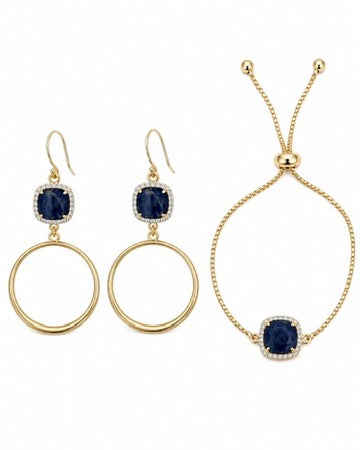 Stella Genuine Lapis Lazuli Bracelet & Earrings  2pc set