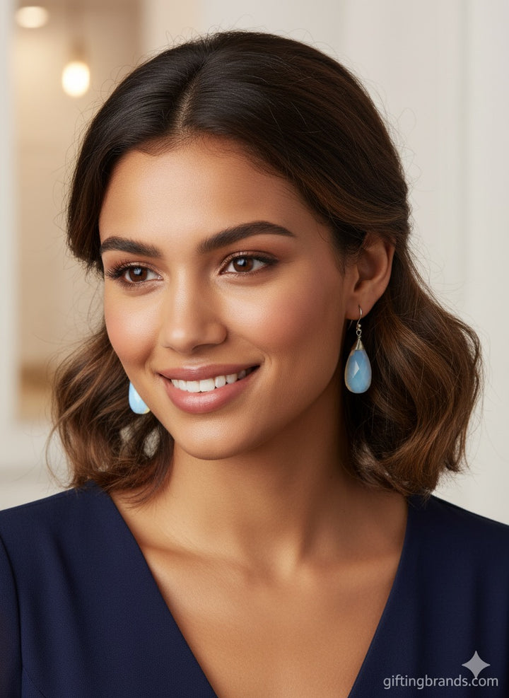 Annie Gemstone Earrings Silver