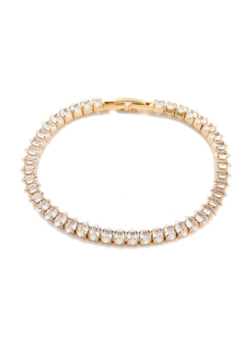 Marquise Adjustable CZ Tennis Bracelet Gold 7mm