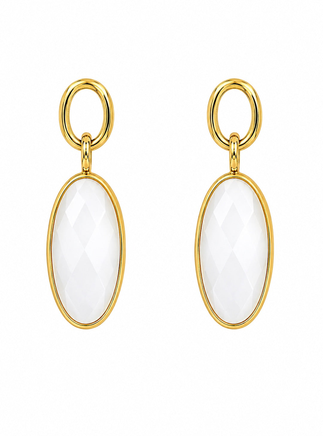 MORGAN & PAIGE - White Howlite Drop Earrings in 18K Gold-Plated Sterling Silver