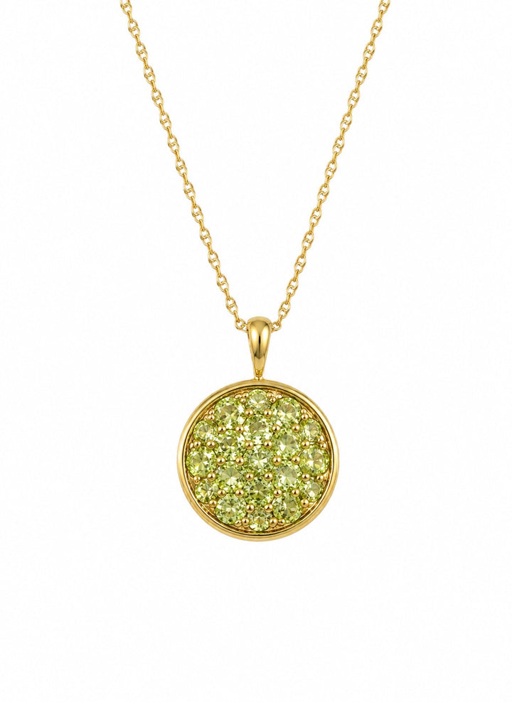 Genuine Gemstone 18K Gold Over Sterling Silver Pendant Necklace