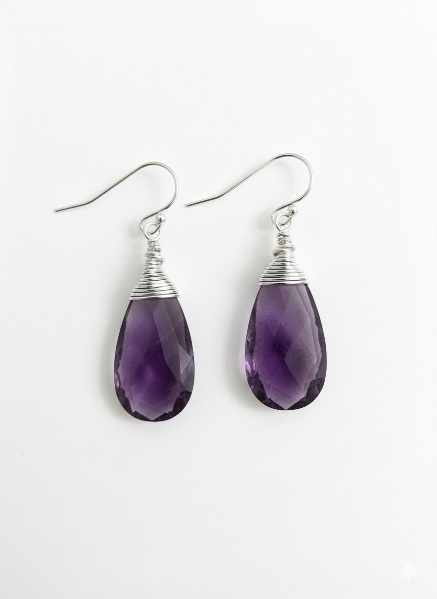 Annie Gemstone Earrings Silver