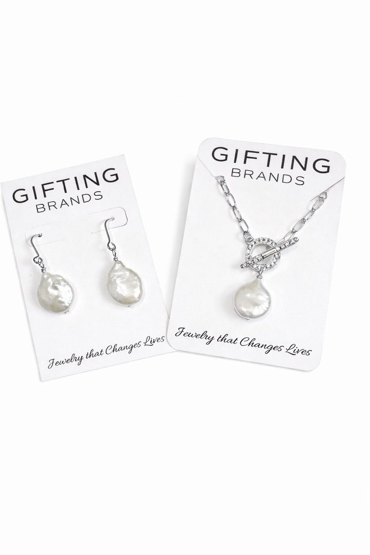 Krysta Pearl 2 pc set in Gold or Silver