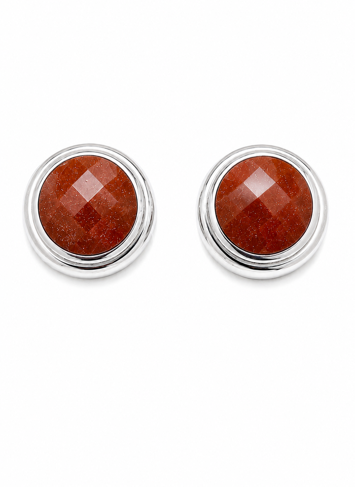 ELLE Sterling Silver Gemstone Earring Studs
