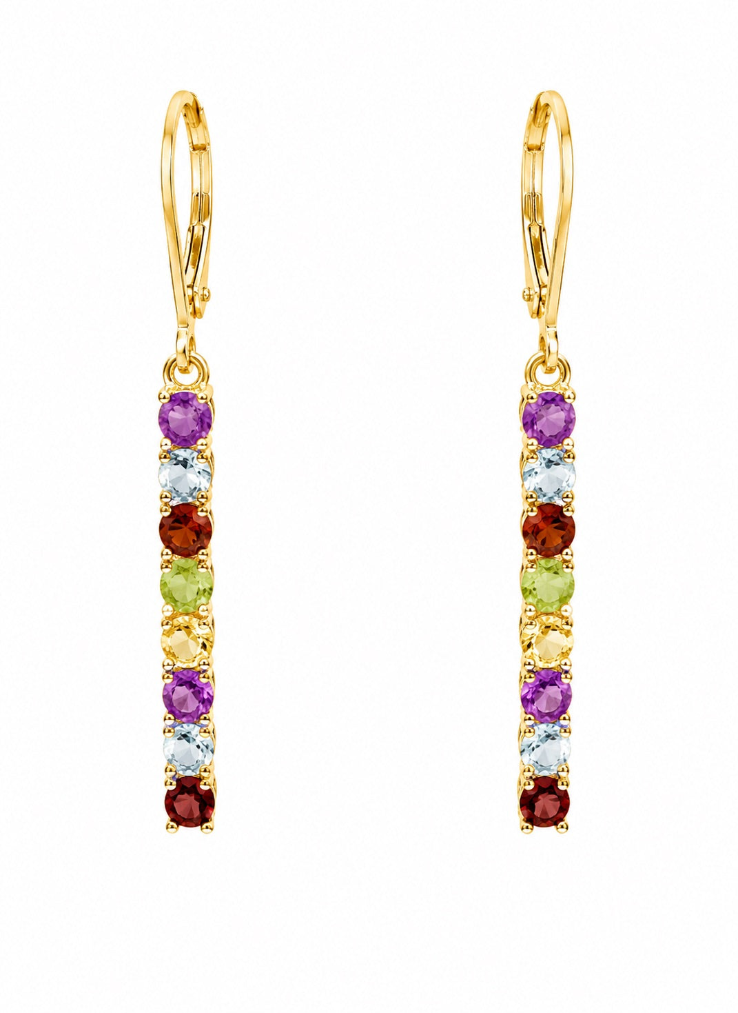 Morgan & Paige Genuine Gemstone Earrings 18K Gold Plated over Sterling Silver