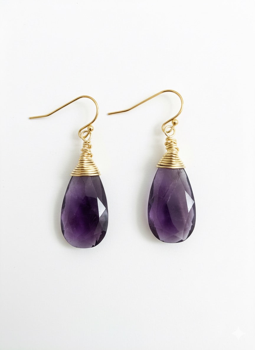 Annie Gemstone Earrings-Gold