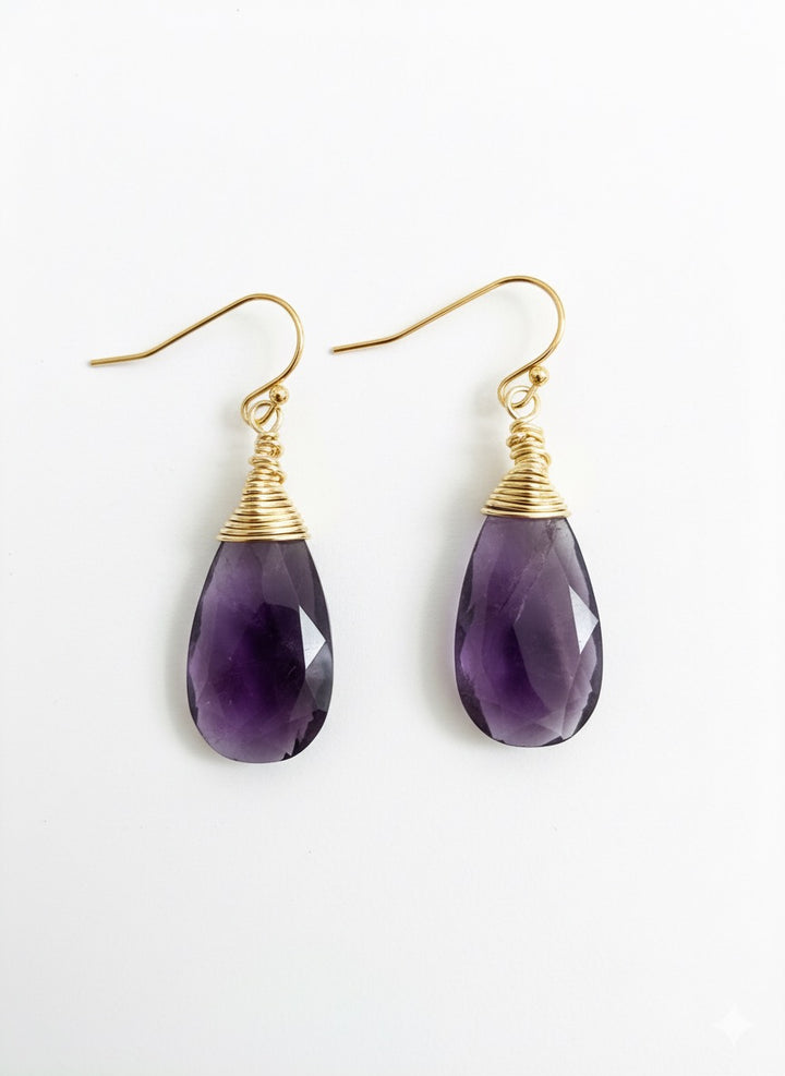 Annie Gemstone Earrings-Gold