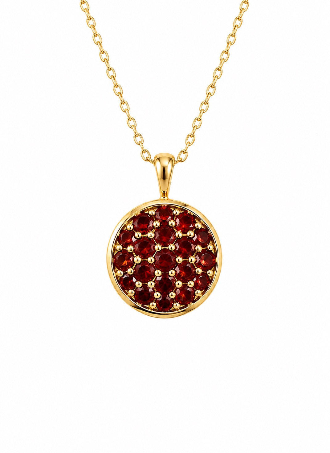 Genuine Gemstone 18K Gold Over Sterling Silver Pendant Necklace