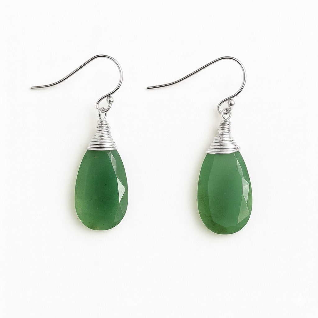 Annie Gemstone Earrings Silver