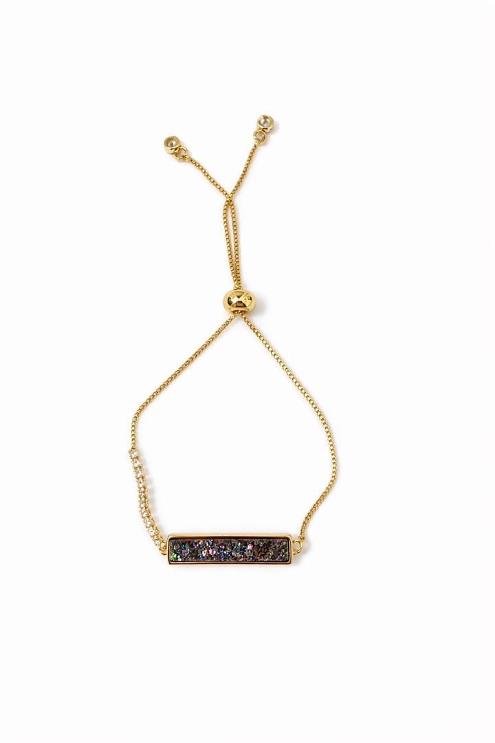 Bethany Druzy Bar Bracelet in Gold CZ