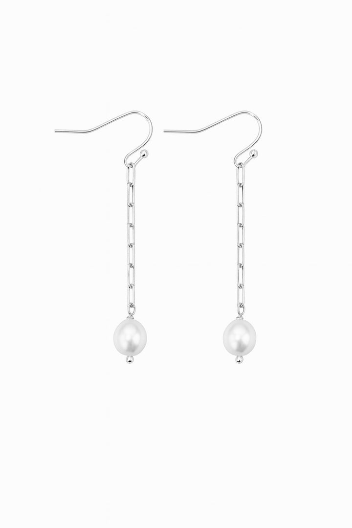 Devi Pearl Paperclip Earrings