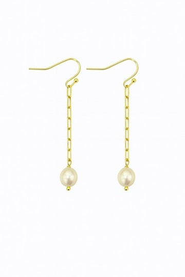 Devi Pearl Paperclip Earrings