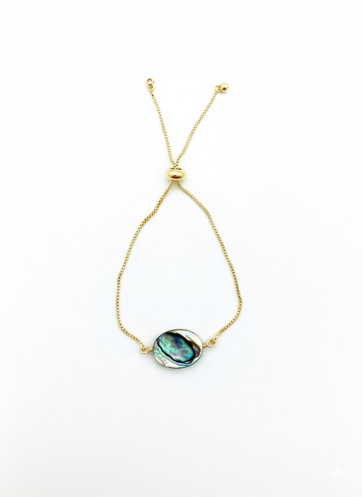Abalone Adjustable Bracelet in Gold