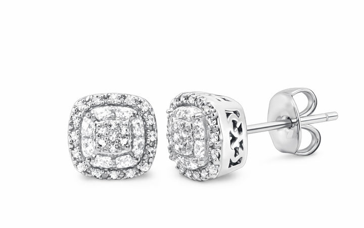 Lab-Created Diamond Stud Earrings 1/4 ct wt-Square