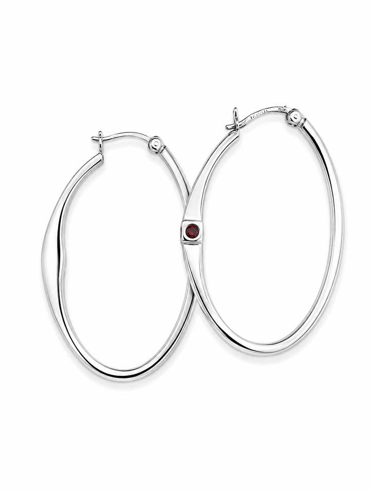 Elle Brand Sterling Silver Hoop Earrings