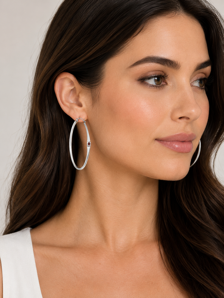 Elle Brand Sterling Silver Hoop Earrings