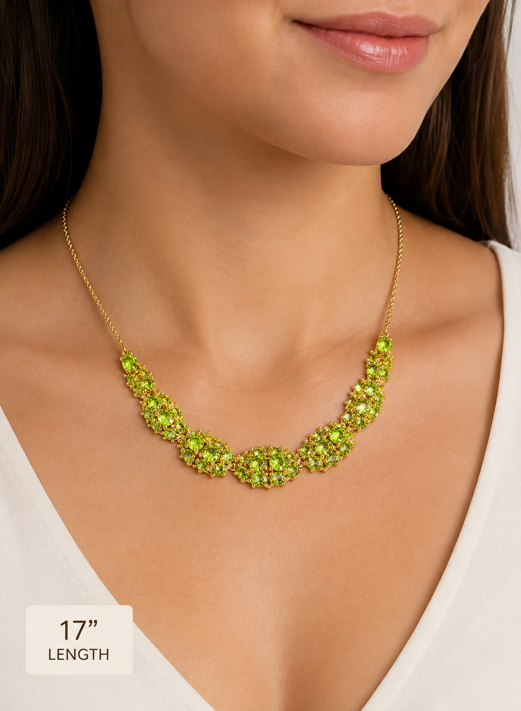 Morgan & Paige Genuine Peridot Necklace 18K Gold Plated over Sterling Silver