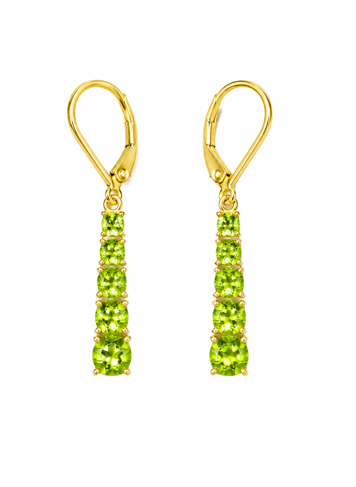Morgan & Paige Genuine Peridot Earrings 18K Gold Plated over Sterling Silver