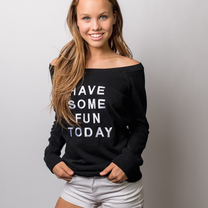 The Embroidered Wide Neck Fleece