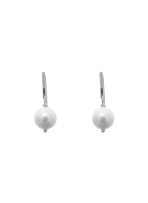 Eden Dainty Pearl Earrings Silver