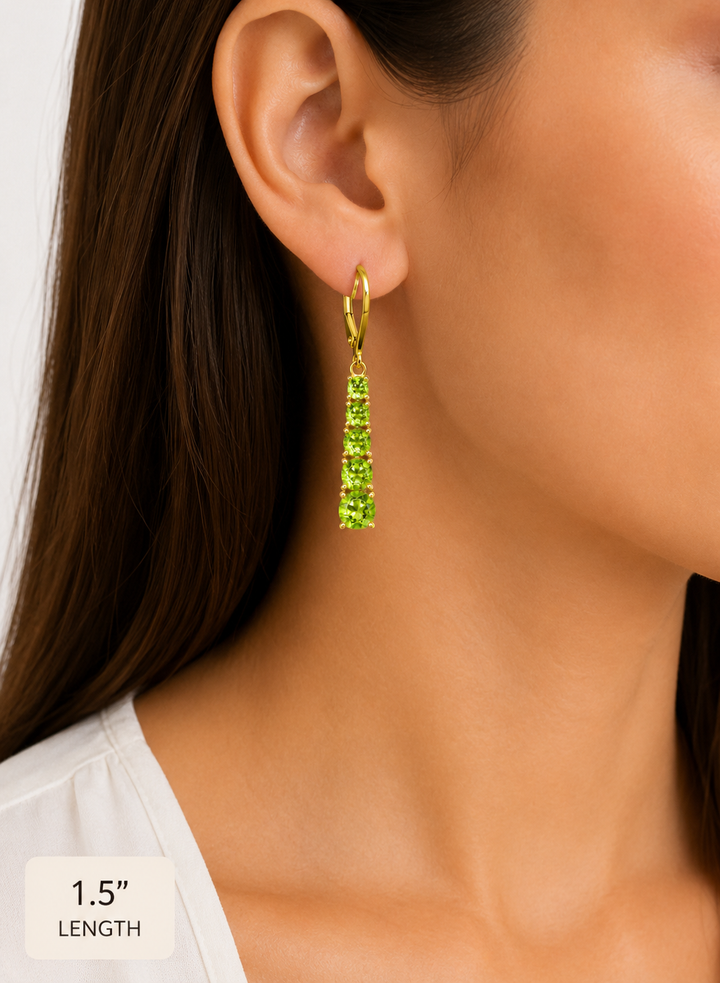 Morgan & Paige Genuine Peridot Earrings 18K Gold Plated over Sterling Silver