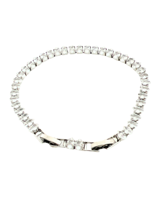 Marquise Adjustable CZ Tennis Bracelet Silver 7mm