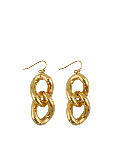 Chunky Chain Drop Earrings Gold