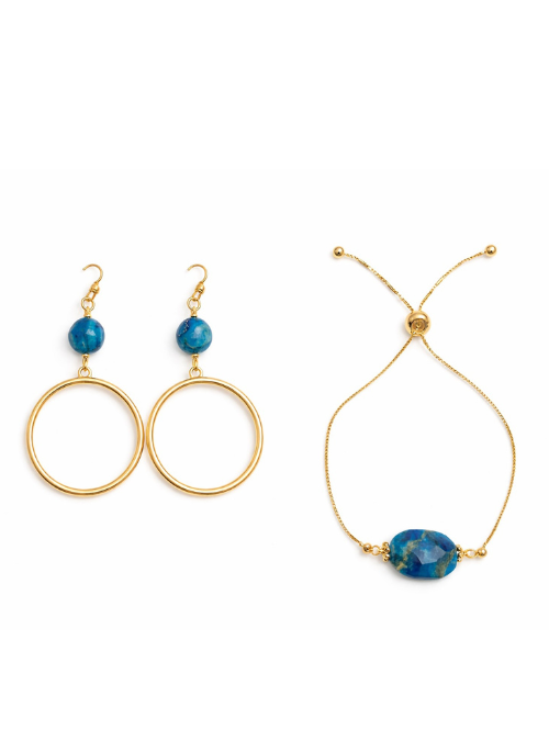 Ella Agate Bracelet & Earrings 2pc set