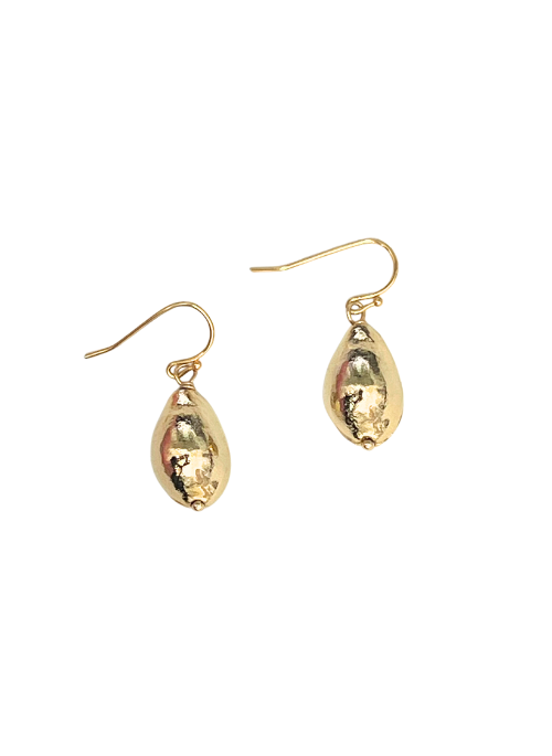 Aster seashell drop earrings gold