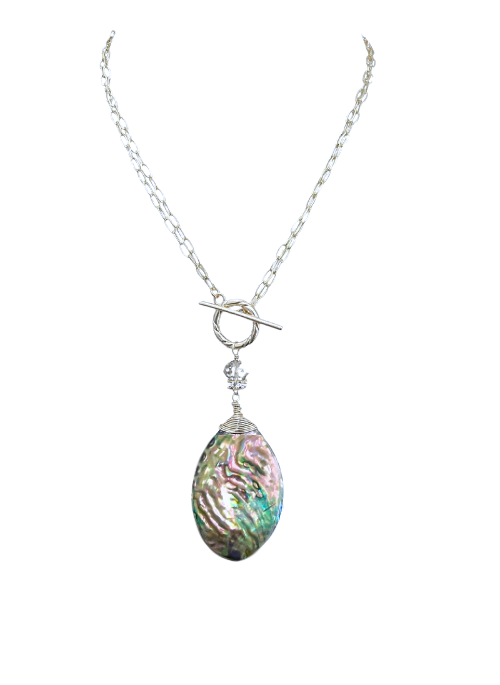 2 way Kelly Abalone & Mother of Pearl Reversible Necklace