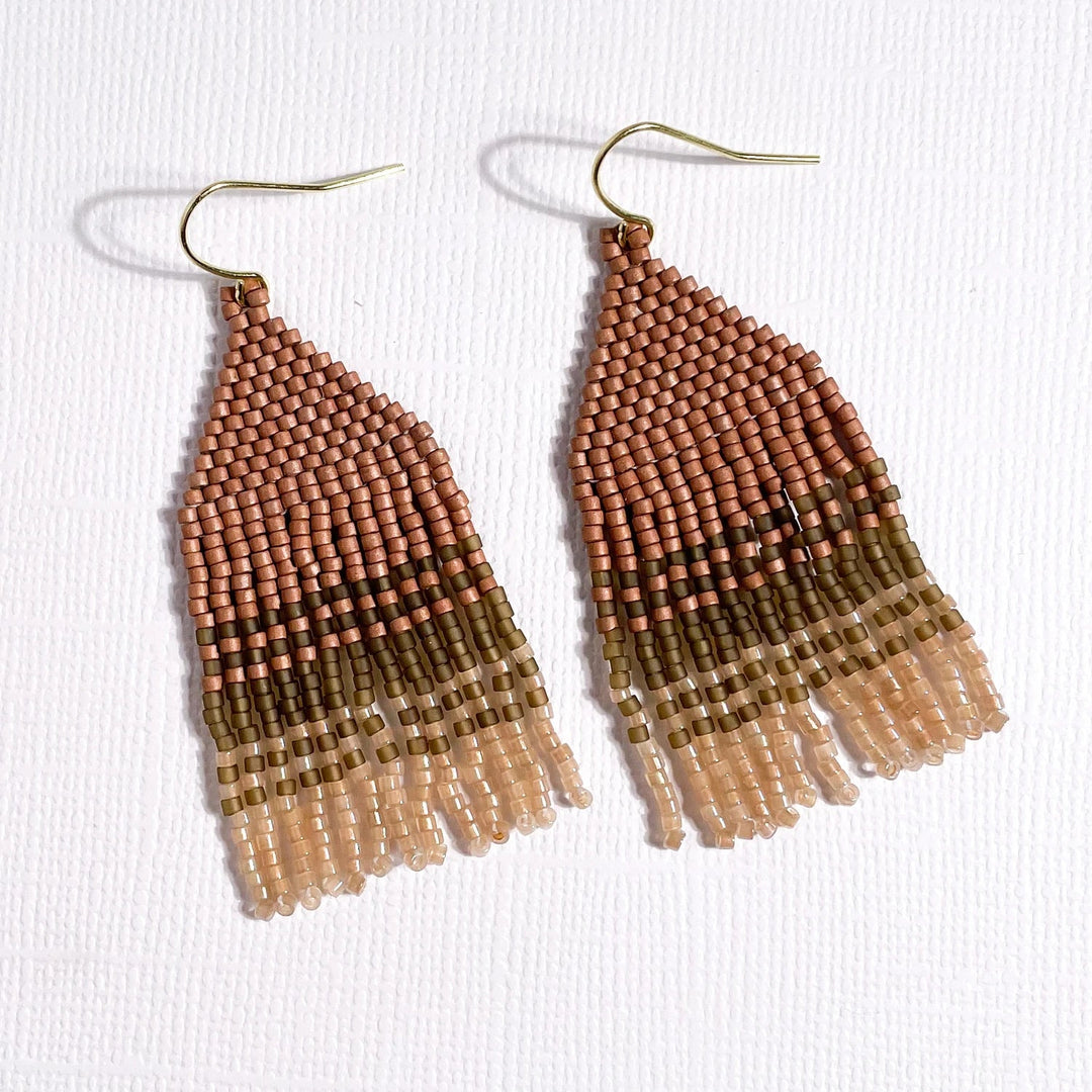 Regine Taupe Fringe Earrings - Gifting Brands