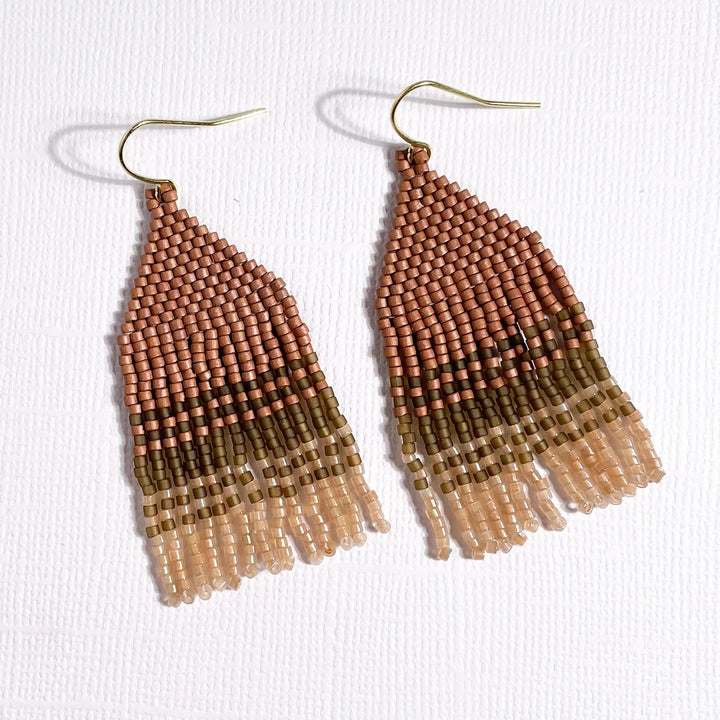 Regine Taupe Fringe Earrings - Gifting Brands