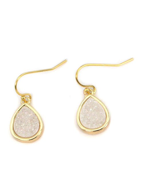 Emma Druzy Teardrop Earrings in Silver - Gifting Brands